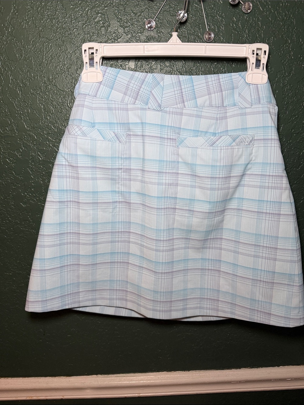 Nike Golf Club Women's Dri-FIT Plaid Blue Purple Skort Size 2 - Picture 7 of 10